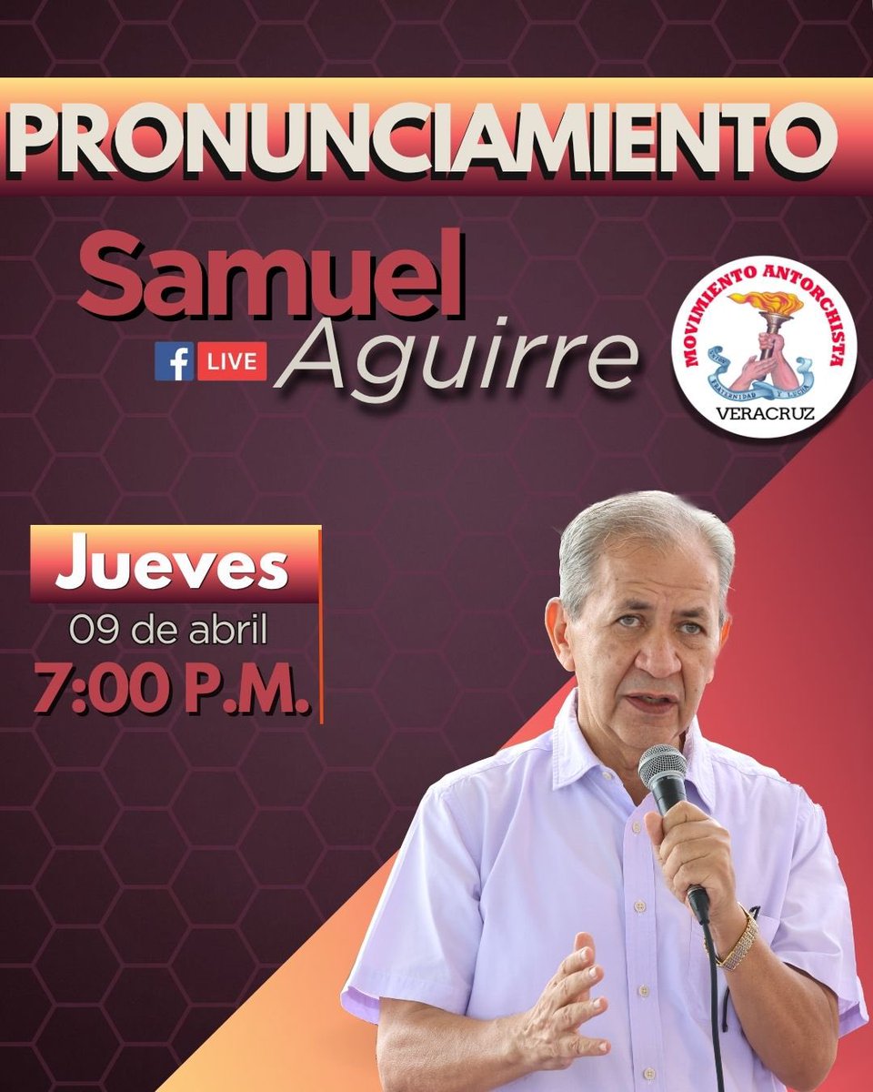 Te invito a que mañana jueves 09 de abril sigas la transmisión en vivo de mi pronunciamiento quincenal, en vivo a través de mi página de Facebook en punto de las 7:00 P.M.

¡No se lo pierdan!