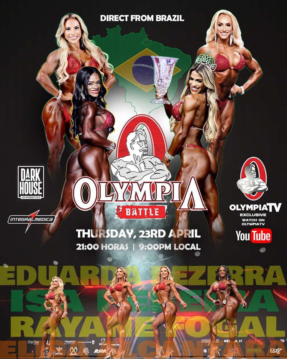 muscle_fitness's tweet image. Get ready for an epic showdown! 🌍 The top 4 Wellness competitors from around the globe will face off on April 23rd in São Paulo, Brazil. Don’t miss the Olympia Battle, proudly brought by our presenting sponsor @_integralmedica 

#olympiabattle #wellness #brasil