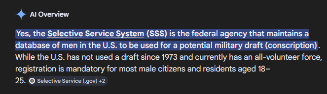 smith_john12619's tweet image. Selective service is the draft program of the United States. 

Your obstruction of that fact is confirmation that you are a deliberate bad faith actor.