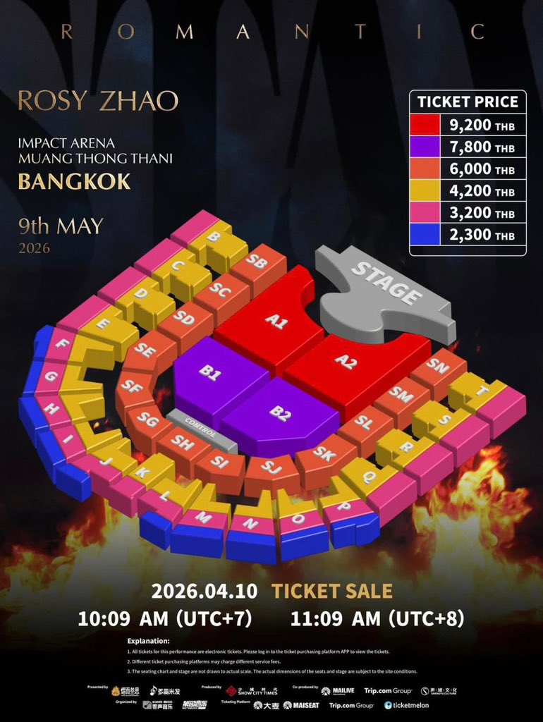 sakurarachel3's tweet image. ROMANTIC ROSY ZHAO BANGKOK 2026

🎟️ A2 — X3 AVAILABLE
🎟️ B1 — X2 AVAILABLE
🎟️ SL — X2 AVAILABLE

Few tickets left 🚨
Fast deal only.
Open to global buyers ✈️

#LastTickets #TicketDrop #BangkokShow #VIPConcert #Global