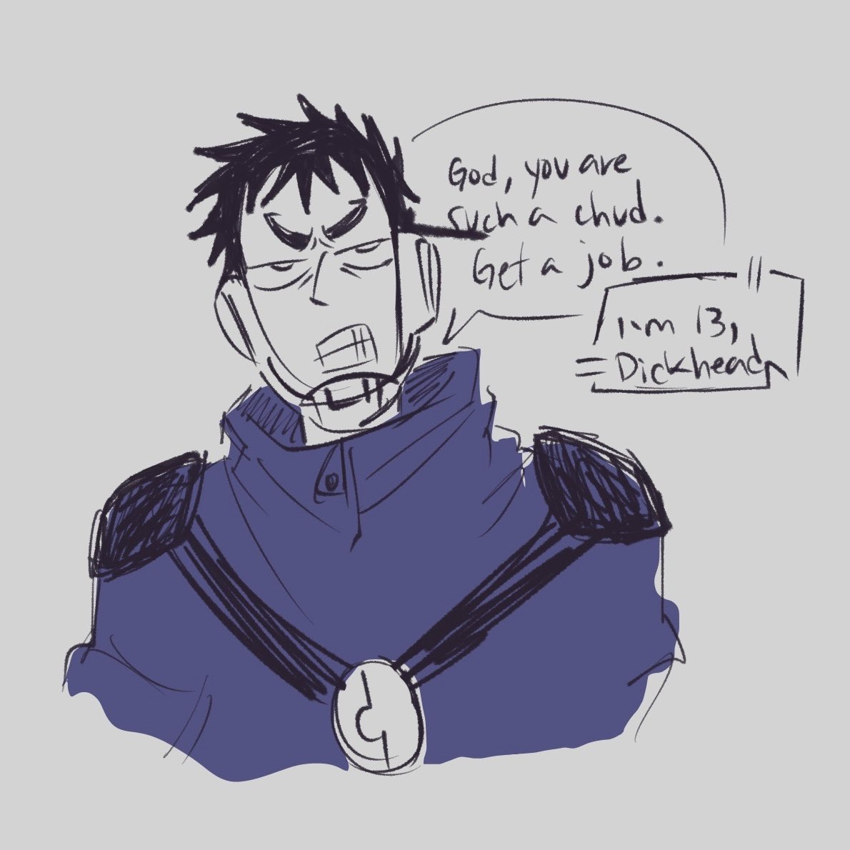 uhmmmm i drew this since the robins are in huge mechas and stuff i also think dick having super short hair is funny