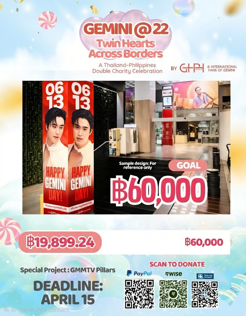 GeminiHome_PH's tweet photo. 🚨 FINAL COUNTDOWN: 6 DAYS LEFT 🚨
🎂 GMM PILLAR PROJECT
Time is running out… but we’re not giving up ❤️💪🙌
🎯 Target: 60,000 THB
💰 Raised: 19,899.24 THB
⚠️ Needed: 40,100.76 THB
📉 We are still FAR from the goal
📉 เรายังห่างจากเป้าหมายมาก
👥 If ONLY 81 fans donate 500 THB, we can reach the goal
👥 ถ้ามีแฟนแค่ 81 คน บริจาคคนละ 500 บาท เราจะถึงเป้าหมายได้
⏳ Deadline: April 15, 2026
🙏 Every donation matters—no amount is too small
🙏 ทุกการสนับสนุนมีความหมาย ไม่ว่าจะมากหรือน้อย
❤️ Donate here / ร่วมสนับสนุนได้ที่:
🇹🇭 For Thai Fans
Bank: Siam Commercial Bank (SCB) Thailand
Account Name: John Derrick Ordonez
Account Number: 038-487403-2
🌏 For PH & International Fans
GCash: 0969.085.0550
Princess Ritchelle Martin
PayPal: lizetteisidro@gmail.com
Wise Account:
Bank Name: Wise Pilipinas Inc.
Name: NEILDRIN ISIDRO ACEDERA
Account Number: 2002851756
Bank Code / BRSTN: 01828-001-6
📝 Please register in the form below after donating
📝 กรุณากรอกแบบฟอร์มลงทะเบียนด้านล่างหลังจากโอนเงิน
✨ We’re closer than yesterday—but we still have a long way to go.
Let’s finish this for Gemini. Ibigay na natin ‘to sa kanya. 🥺🙏🫶
#Gemini22 #Gemini_NT #GeminiTwinHeartsAcrossBorders #6DaysLeft #FinalPush #DonateNow
