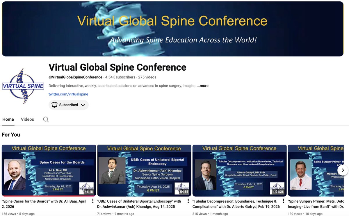 Virtual Global Spine Conference tweet media