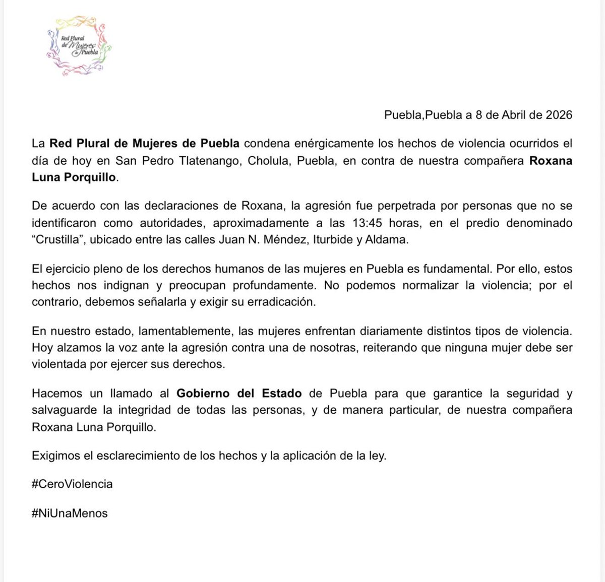 RED PLURAL DE MUJERES PUEBLA tweet media