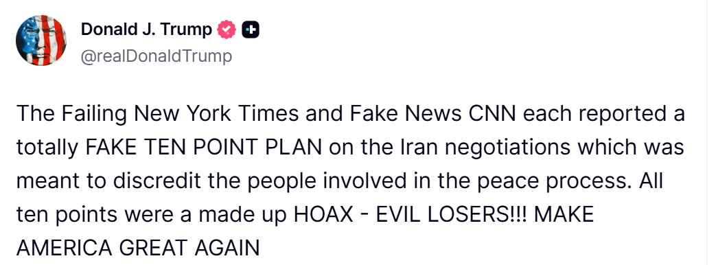 Commentary Donald J. Trump Posts From Truth Social tweet media