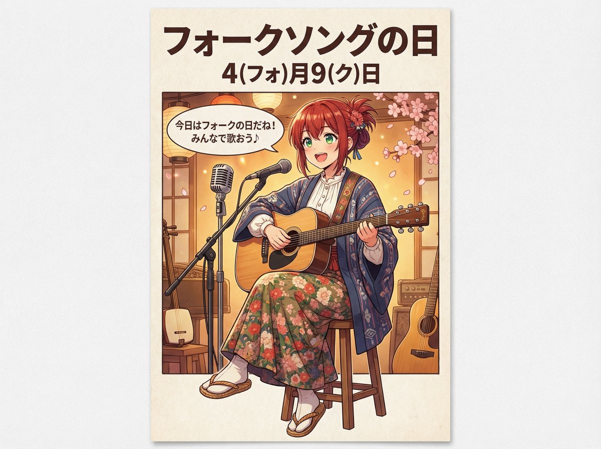 ameiro1616's tweet photo. 4月9日はフォークソングの日。
爪弾くギターの音色と、飾らない言葉が心に染みる。
今日は少しだけ時間を止めて、懐かしい旋律に身を任せてみませんか？

#フォークソングの日 #ノスタルジー https://t.co/O2parTjxEX