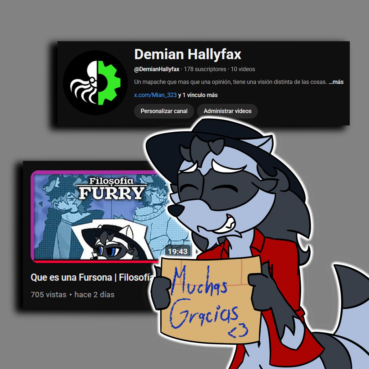 48 horas ha tenido mi ultimo video, y ha roto por completo todas mis expectativas.

De verdad, no puedo estar mas que agradecido con la comunidad a la que pertenezco.

Muchas gracias.
#furry #furrywork