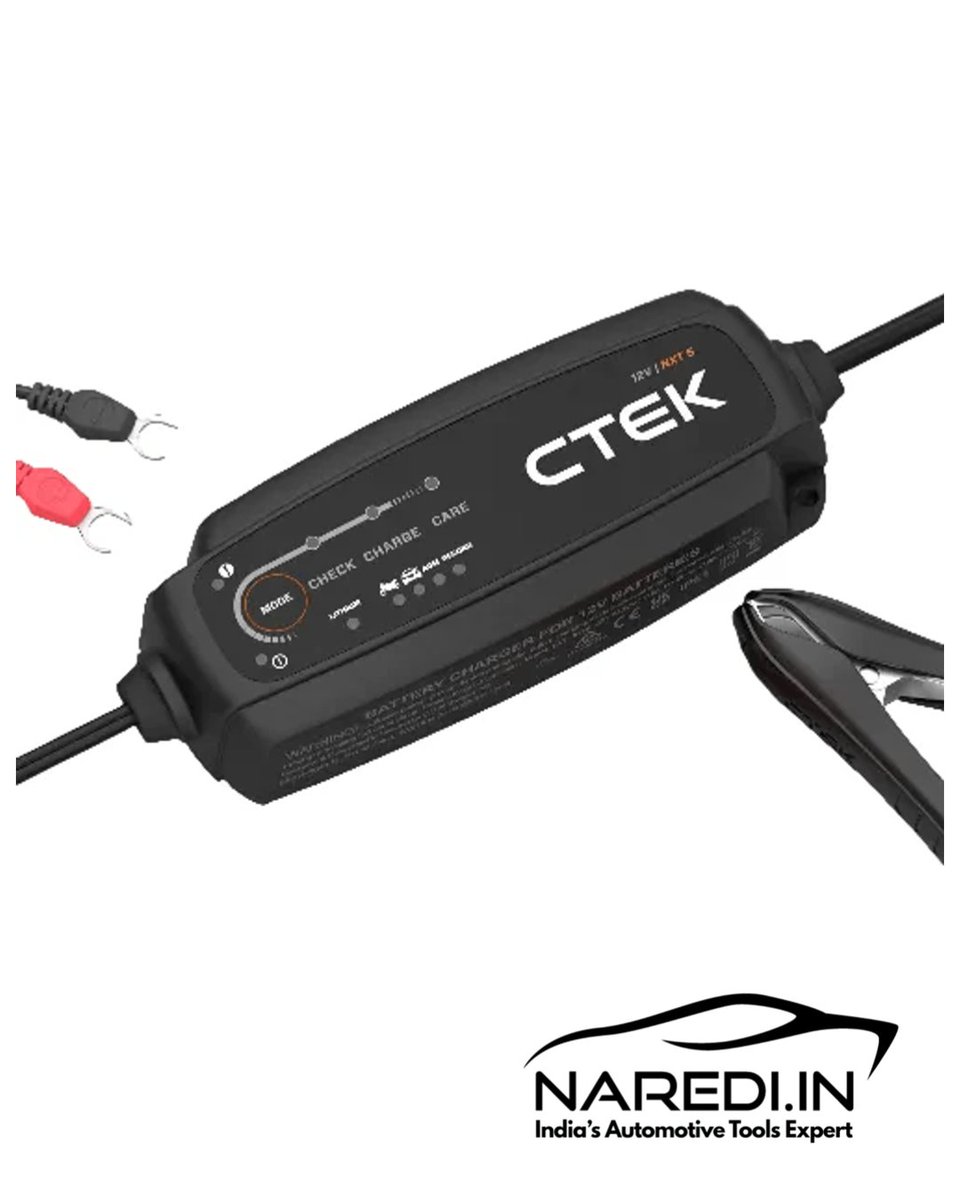 NarediIn's tweet image. CTEK NXT 5 Ultimate 5A smart charger for 12V lead-acid &amp;amp; LiFePO4 batteries! Reconditions sulfated cells, IP65 waterproof, Temp sensor adapts to heat/cold. Cars, bikes, boats, compact &amp;amp; safe. available at naredi.in #CTEK #BatteryCharger #LithiumIon #NXT5 #AutoIndia