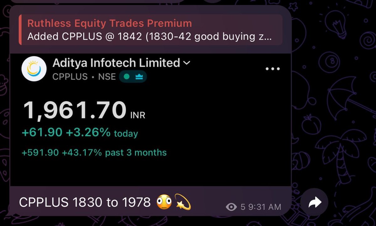 stockspicker_'s tweet image. #CPPLUS 1830 to 1978 💫
Made Good Profit With Premium Group Members after a hard time.. 

Thanks For all the love💫❤️