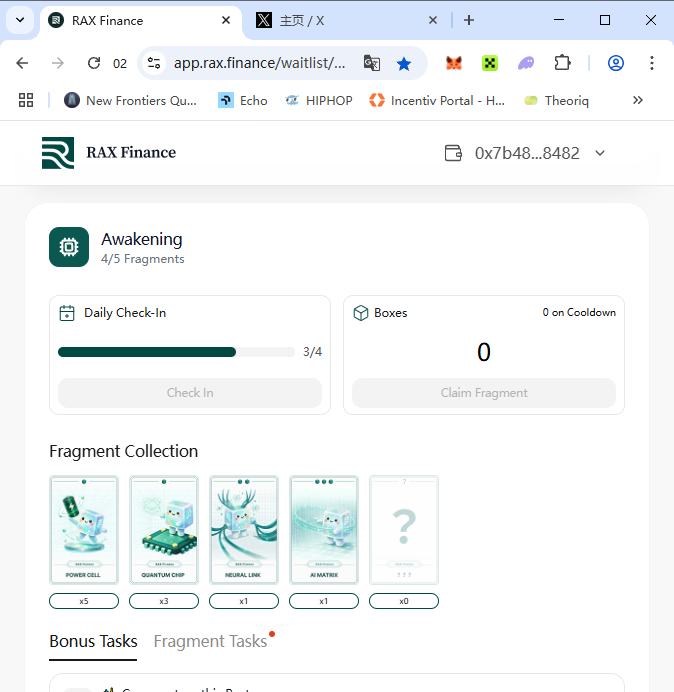 chenxiaopin's tweet photo. @RaxFinance 0x7b48C5b7904eAecC2e8f16007E483bFd86E38482

I've joined the RAX Finance waitlist, looking forward to collecting all 5 fragments!
https://t.co/t0aotKxlbS https://t.co/DaiUz9mRlS
