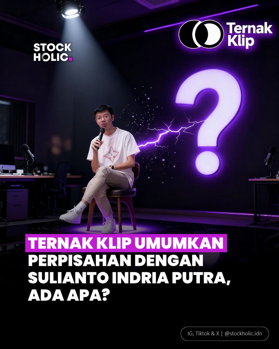 Dunia konten kreator Indonesia lagi rame nih Cuanholic per tanggal 8 April 2026, Ternak Klip resmi mengumumkan bahwa Sulianto Indria Putra tidak lagi menjadi bagian dari mereka.

Yang menarik, pihak Ternak Klip menyebut ini sebagai langkah sepihak dan menegaskan bahwa segala