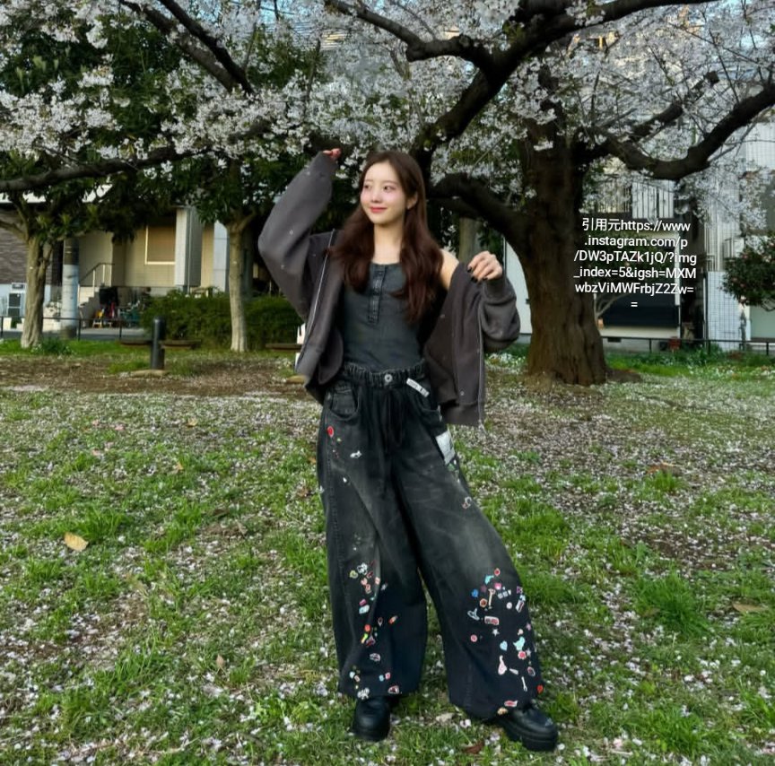 本田真凜 Maison MIHARA YASUHIRO Kids Sticker Printed Wide Denim