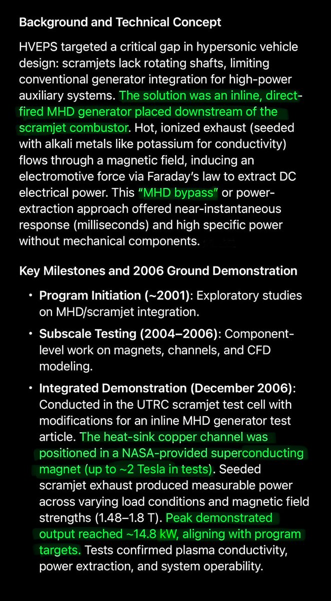 MagnetReconnect's tweet image. Intelligence Report: 
#Hypersonic Vehicle #Electric Power System #HVEPS Research and Development 

x.com/i/grok/share/7…