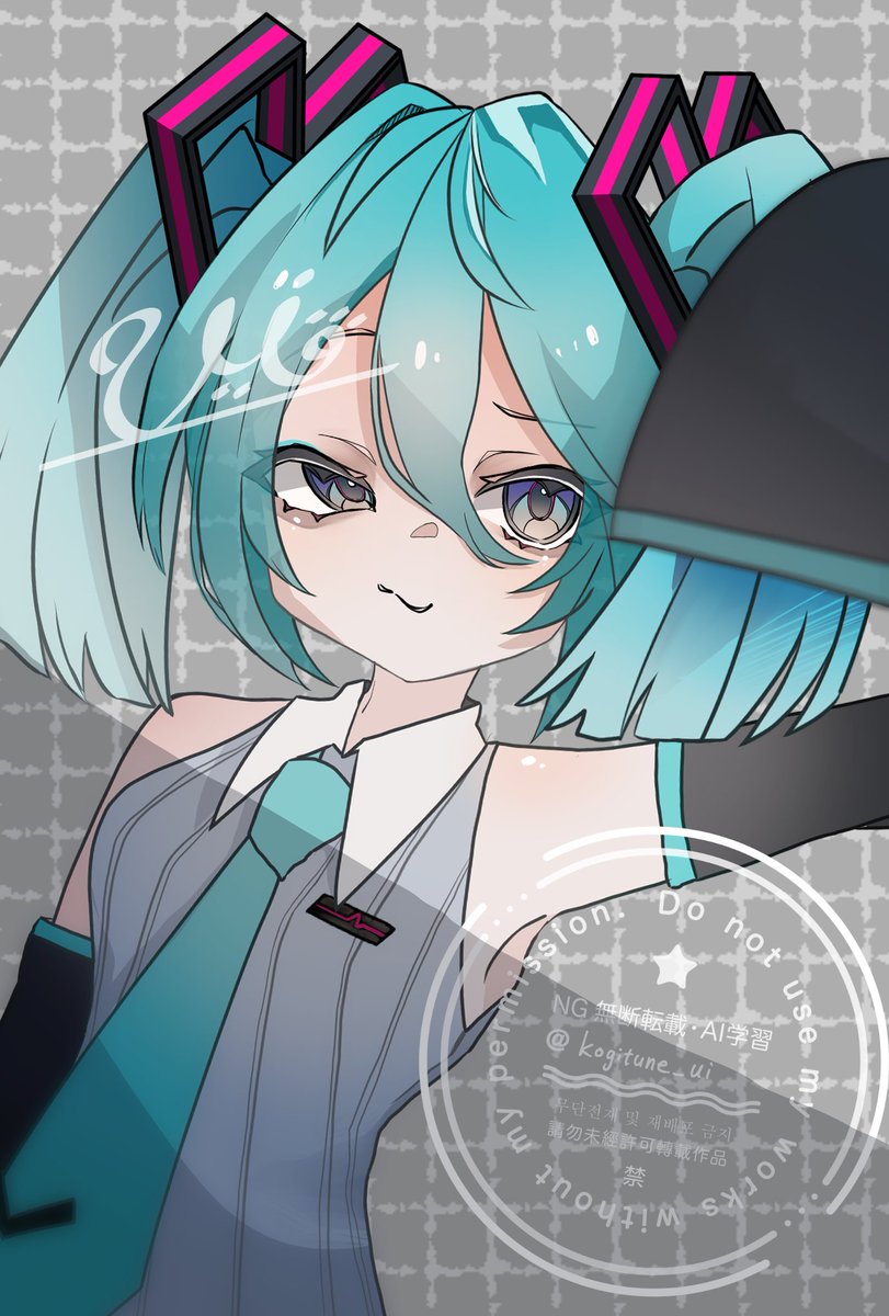 kogitune_ui's tweet photo. 髪の毛切っただけなのに
#初音ミク #Miku #イラスト https://t.co/Vx37m3QMCR