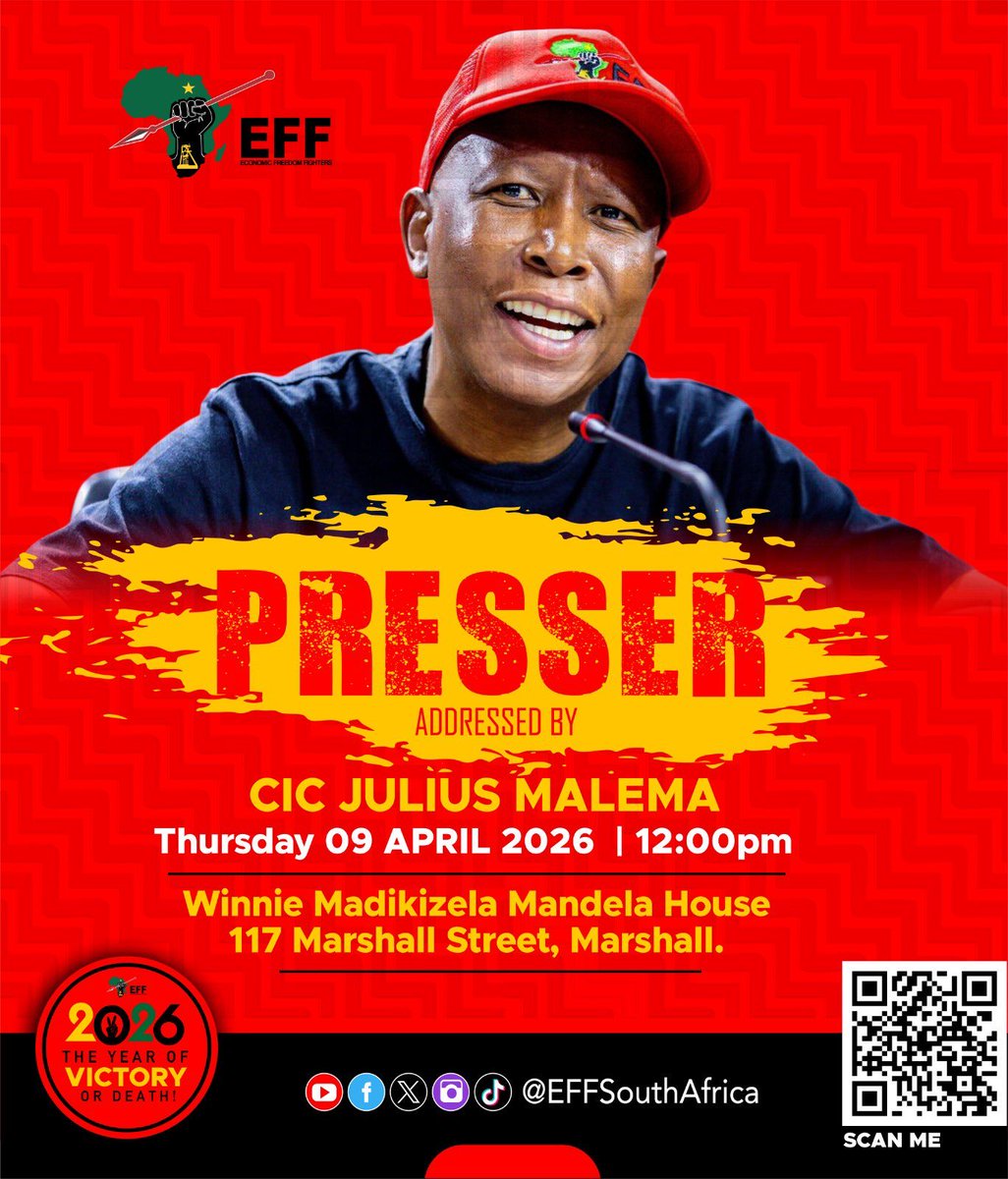 MaponyaRamodike's tweet photo. Fighters, Today is the day. We will be there no matter what. Leadership will be provided successfully by CIC @Julius_S_Malema . Lets tune in, 12:00 pm Today. Set that reminder π€β₯οΈππ€.
#ReleasePhalaPhalaJudgement
#Screenshotrevolution #Followafighter #EFF #EngageAFigther #Starvethedevil #RegistertovoteEFF2026LGE
