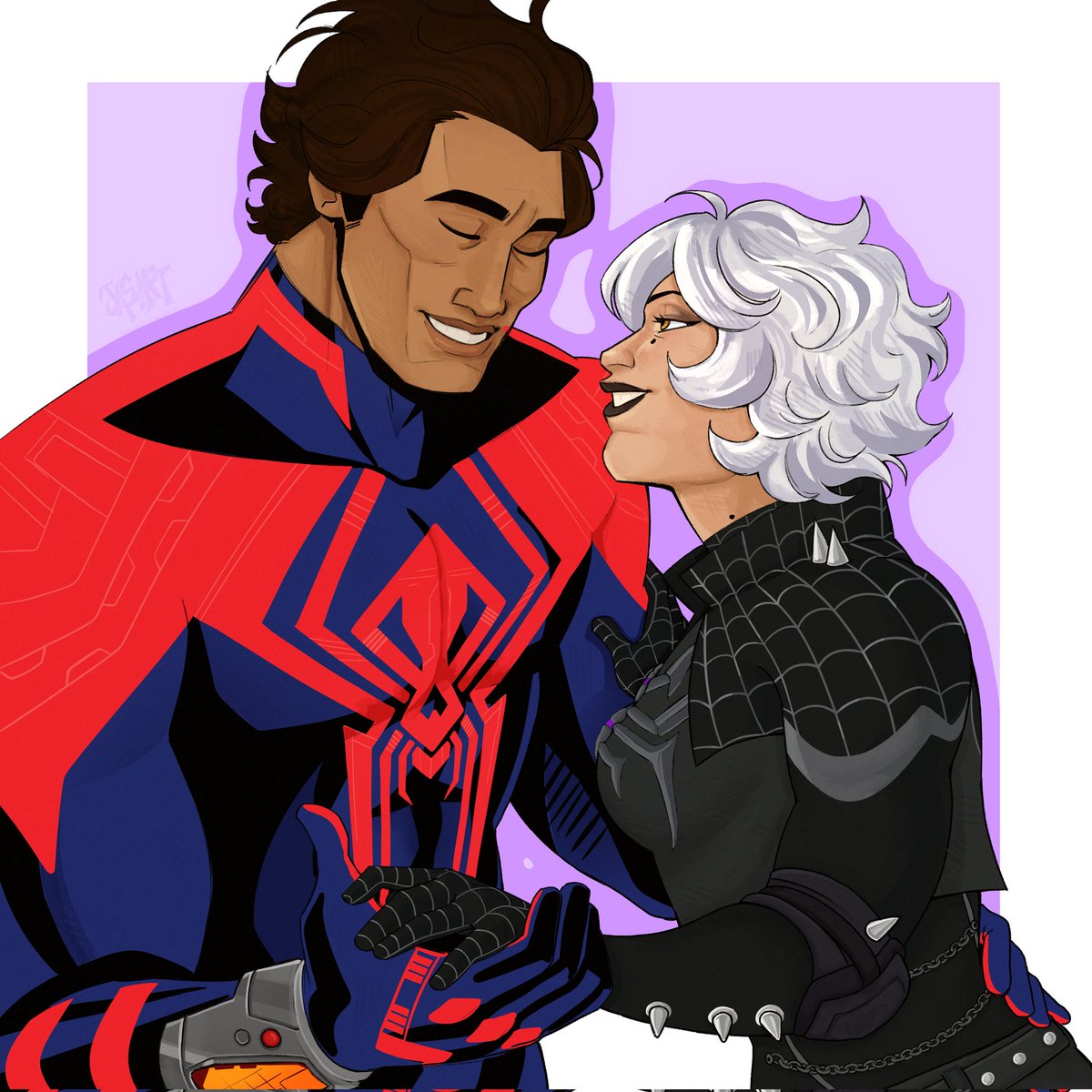 Beautiful commission made by <a href="/jas/">Jas Dhaliwal</a>.art_ on instagram 
 𐔌՞ ܸ.ˬ.ܸ՞𐦯🫶💕

#spiderverse #ocxcannon #spidersona #miguelohara #spiderman2099