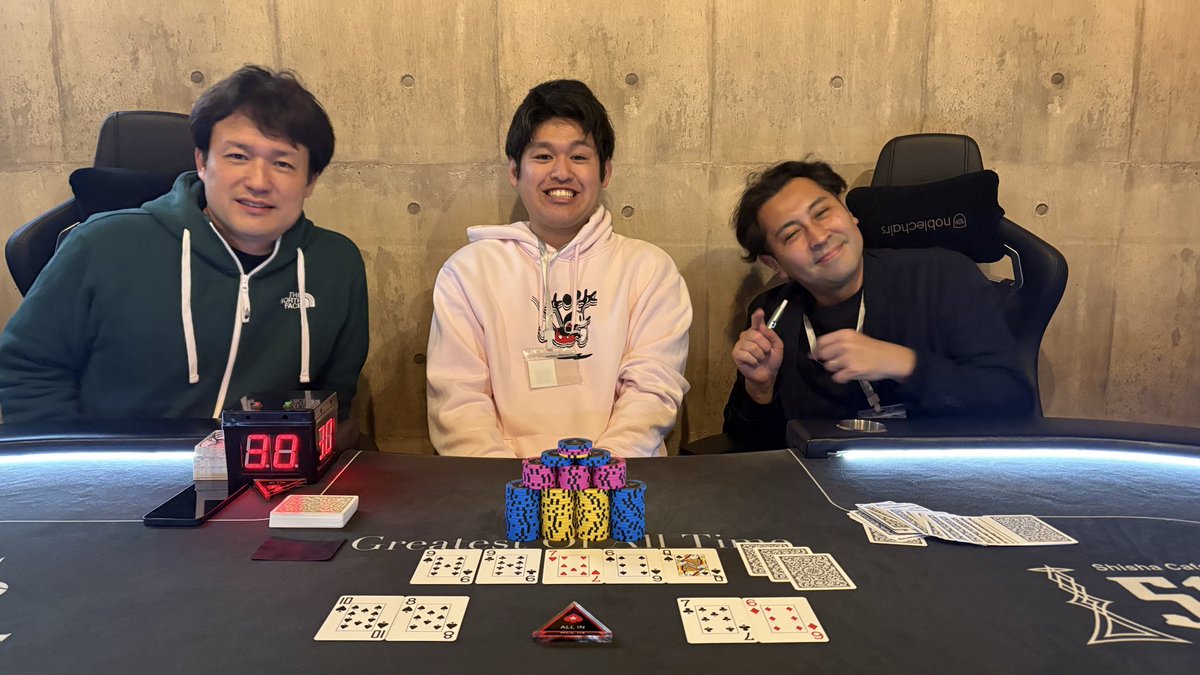 PokerBarGOAT's tweet photo. --Poker Bar GOAT--

❤️‍🔥4/8トーナメント結果❤️‍🔥

【🔥50,000pt保証🔥
                         GOAT Tournament】

《🥇Winner🥇》
しら様

《🥈2nd  Place🥈》
こうせい様

ITMされた皆様、おめでとうございます🎉

#ポーカー #Poker #アミューズメント #アミューズメントカジノ #千葉 #船橋 #千葉ポーカー #船橋ポーカー