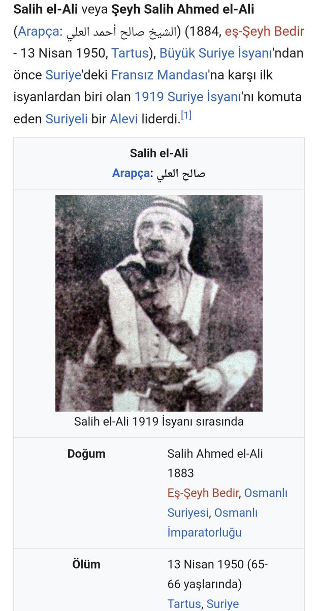 DailyAlevi's tweet photo. Ulu kanı yeri göğü sarsan atalarımıza bin selam-Nusayri İsyan Birlikleri Komutanı <Şeyh Salih el-Ali>✊️☀️ https://t.co/5OUhNWd0pE