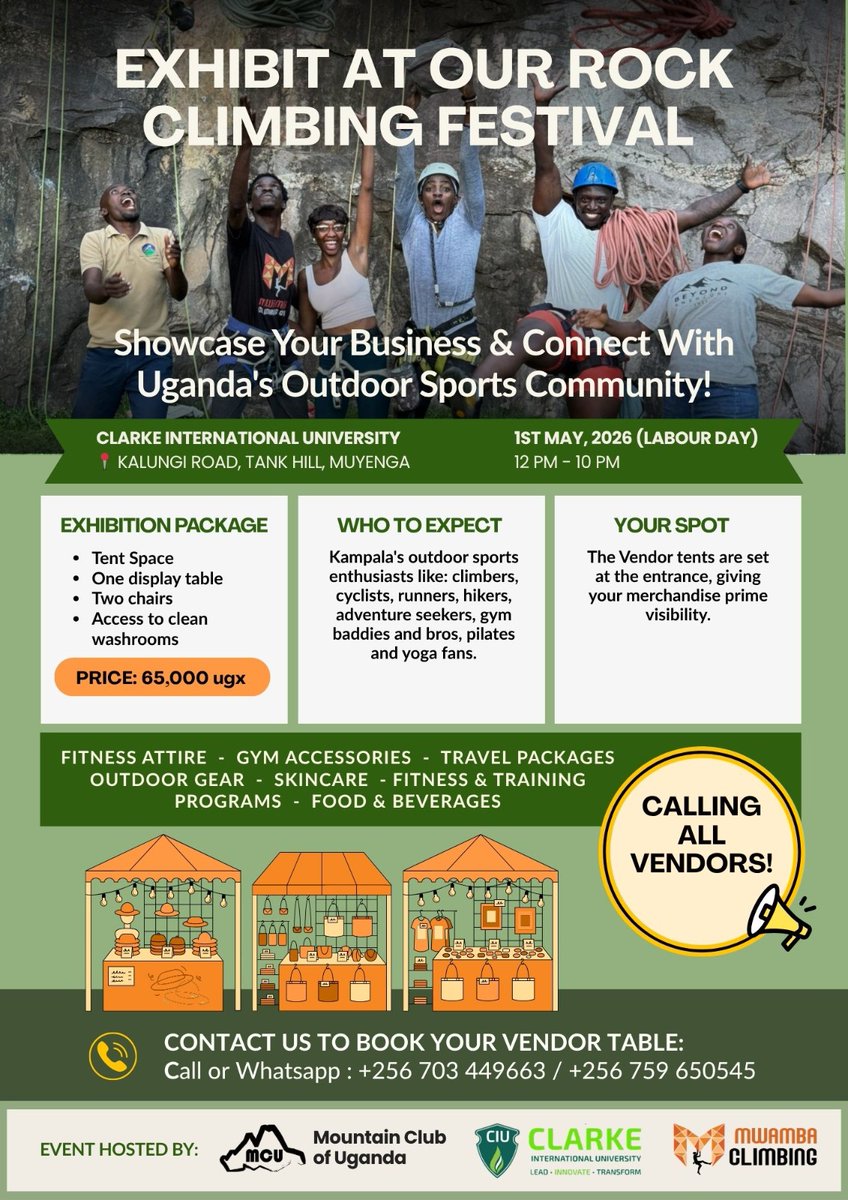 "Calling all vendors! 🎸 Join the Rock Climbing Festival - food, games, climbs &amp; fun! Apply now!"