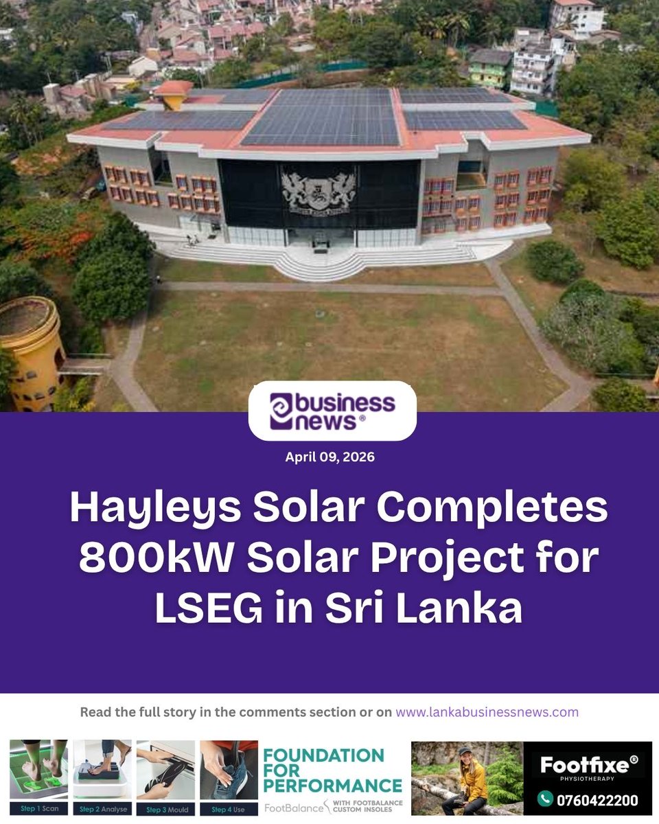 lbnbusinessnews's tweet image. Hayleys Solar Completes 800kW Solar Project for LSEG in Sri Lanka 
#HayleysSolar #Solar #LSEG