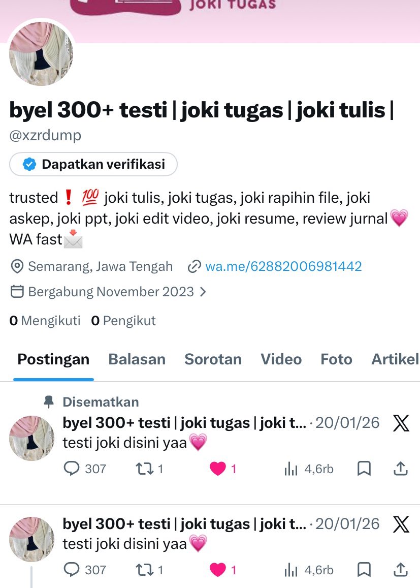 jasa joki tugas byel🌷 tweet media