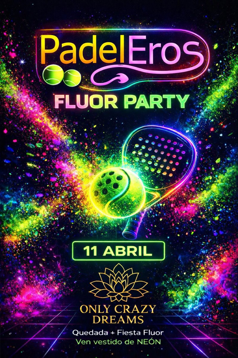 La fiesta de la temporada ya está en OCD! 
Luces.. neón..pista… risas… y ese punto canalla que solo se vive cuando cae la noche 
#padeleros #fluorparty #padellife #BarcelonaNigths #nochedepadel #openminded #swingerlife