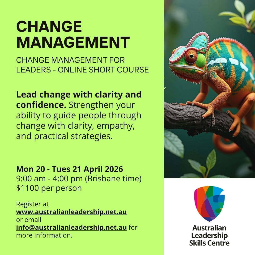 Aust_LSC's tweet photo. Next online short course is our two-day Change Management course - join us to examine strategies to lead and manage change with clarity and confidence. #changemanagement #onlinecourses #onlinetraining #leadershipskills https://t.co/Ey1MkAcT3a