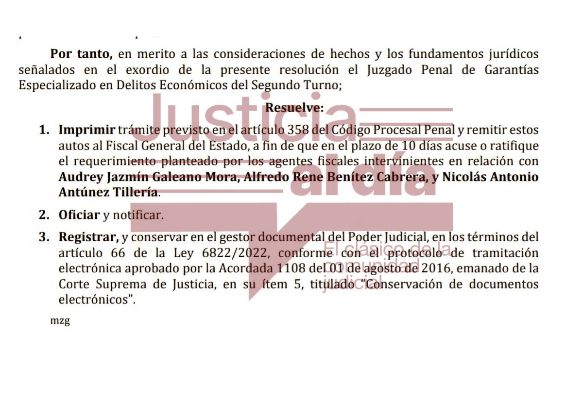 ☠️#MafiaDePagarés 

🔴Magnitud y gravedad de actuaciones de exujieres no son congruentes para suspensión condicional del procedimiento, dijo juez 

👨‍⚖️El juez de Delitos Económicos, Rodrigo Estigarribia, se opuso a la suspensión condicional del procedimiento para los exujieres