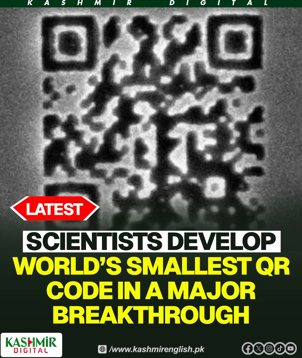 KashmirDigital1's tweet image. Scientists develop world’s smallest QR code in a major breakthrough

To read more visit: kashmirenglish.pk/scientists-wor…

#Scientists #Develop #WorldsSmallest #QRCode #Breakthrough #UniversityofVienna #Austria