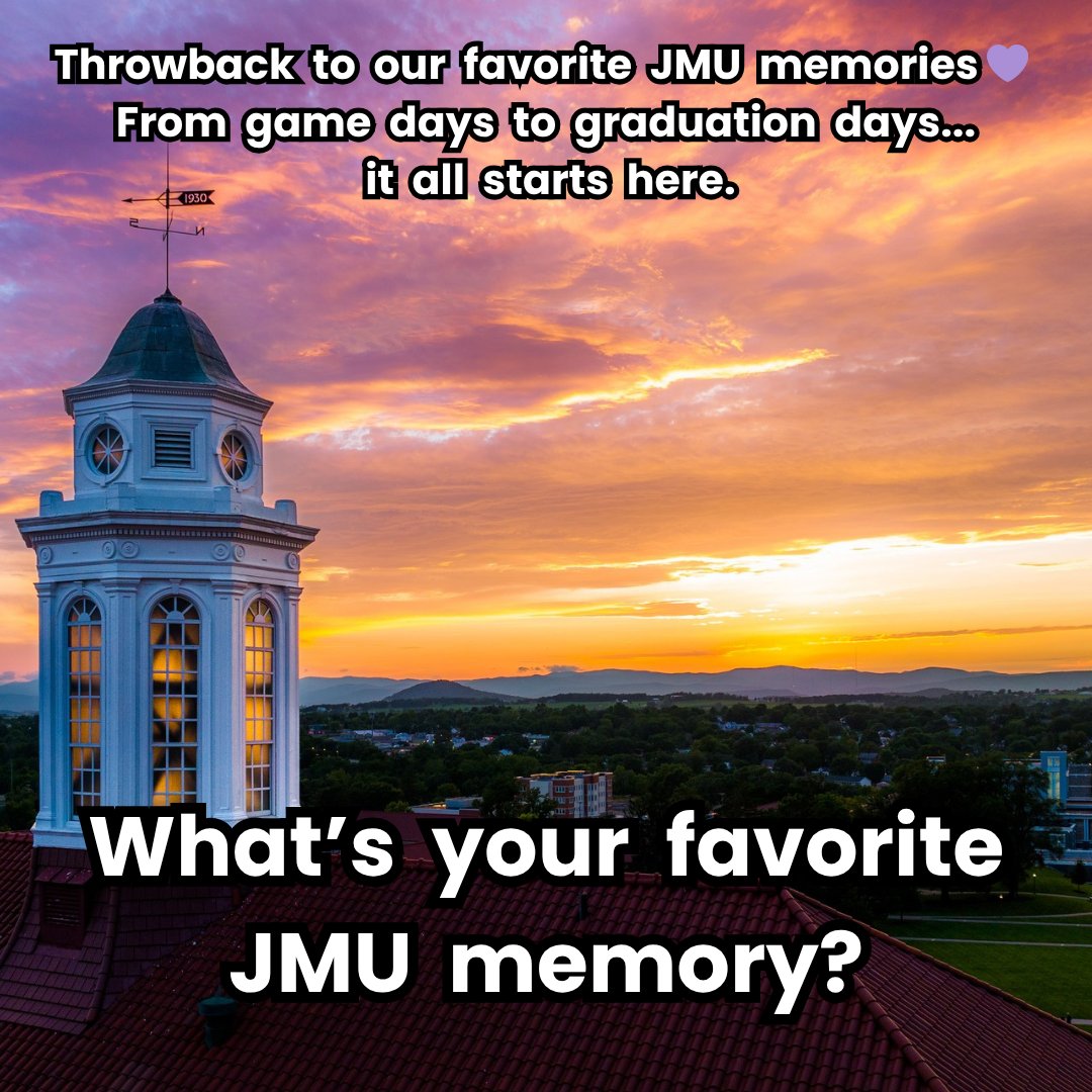 yourpurplestore's tweet image. Throwback to our favorite JMU memories 💜
From game days to graduation days... it all starts here.

What’s your favorite JMU memory?

#ThrowbackThursday #JMUMemories #PurpleNation