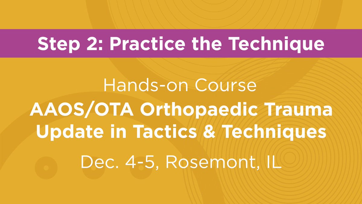 AAOS1's tweet image. AAOS offers a comprehensive #trauma training pathway:

Learn the Strategy → May 2 (Virtual)
Practice the Technique → Dec. 4-5 (Rosemont, IL)

Two courses, one goal: real trauma confidence. Take both and save $300: bit.ly/4tztx4X