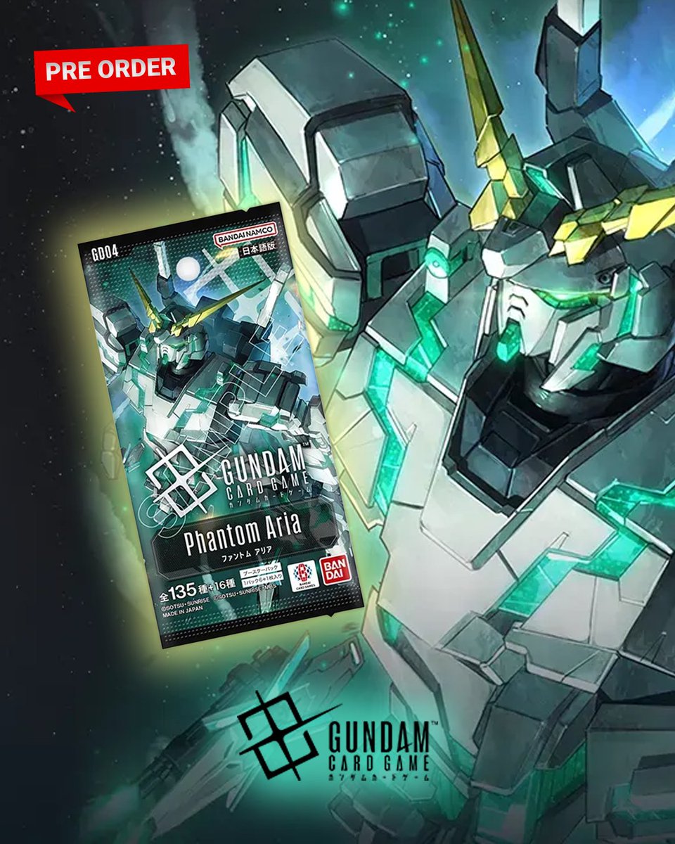 japandco_net's tweet photo. GUNDAM CARD GAME GD04
Phantom Aria Booster Box en préco ! 🤖⚔️
📅 Sortie : 25 avril 2026
🛒 Phantom Aria GD04 : https://t.co/egLmjU6s3e
#GundamCardGame #PhantomAria #VGundam #TurnAGundam #japandco https://t.co/ZF5rj84TEt