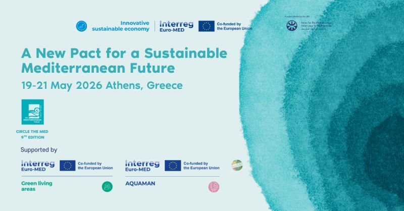 WestMedStrat's tweet photo. 🌍 How can the Mediterranean accelerate climate neutrality and resilience?

#CircletheMed Forum returns to Athens, 19–21 May 2026, uniting leaders to advance the European Green Deal and new circular‑economy governance models.

The Innovative Sustainable Economy Mission (ISE) of the @InterregEuroMED Programme will host the MED Innovation Summit and the ISE Community of Practice. 

These sessions will showcase scalable solutions in marine resources, agri‑food, industrial transition and resource valorisation.

Info and registration👉https://t.co/QBdonOw9ra