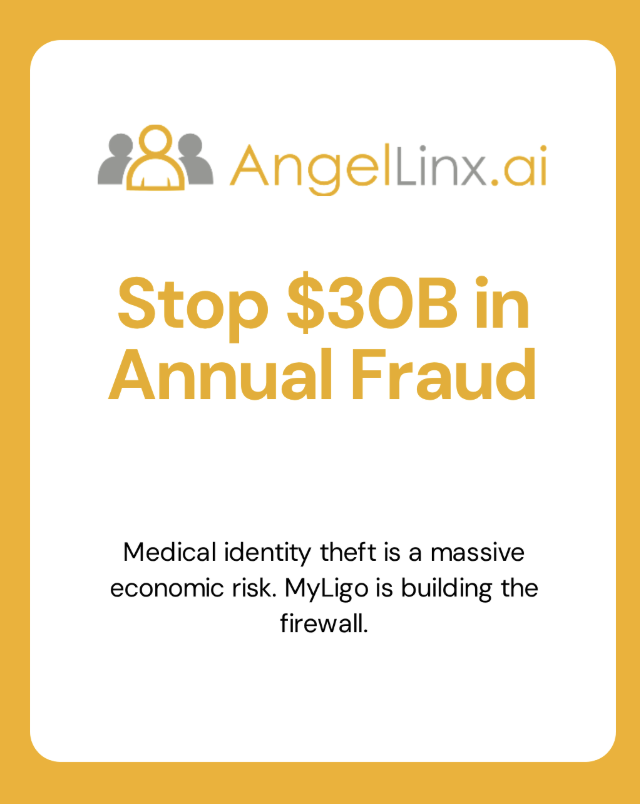 AngelLinx_off's tweet photo. MyLigo,Inc uses advanced identity technology to accurately manage patient identities, reduce fraud, and improve healthcare outcomes.

Access Pitch here: https://t.co/3IEzR2rZQY

3 MOUs, 2 pilots, active pursuits with VA and ARPA-H https://t.co/ypwmJLIYzq