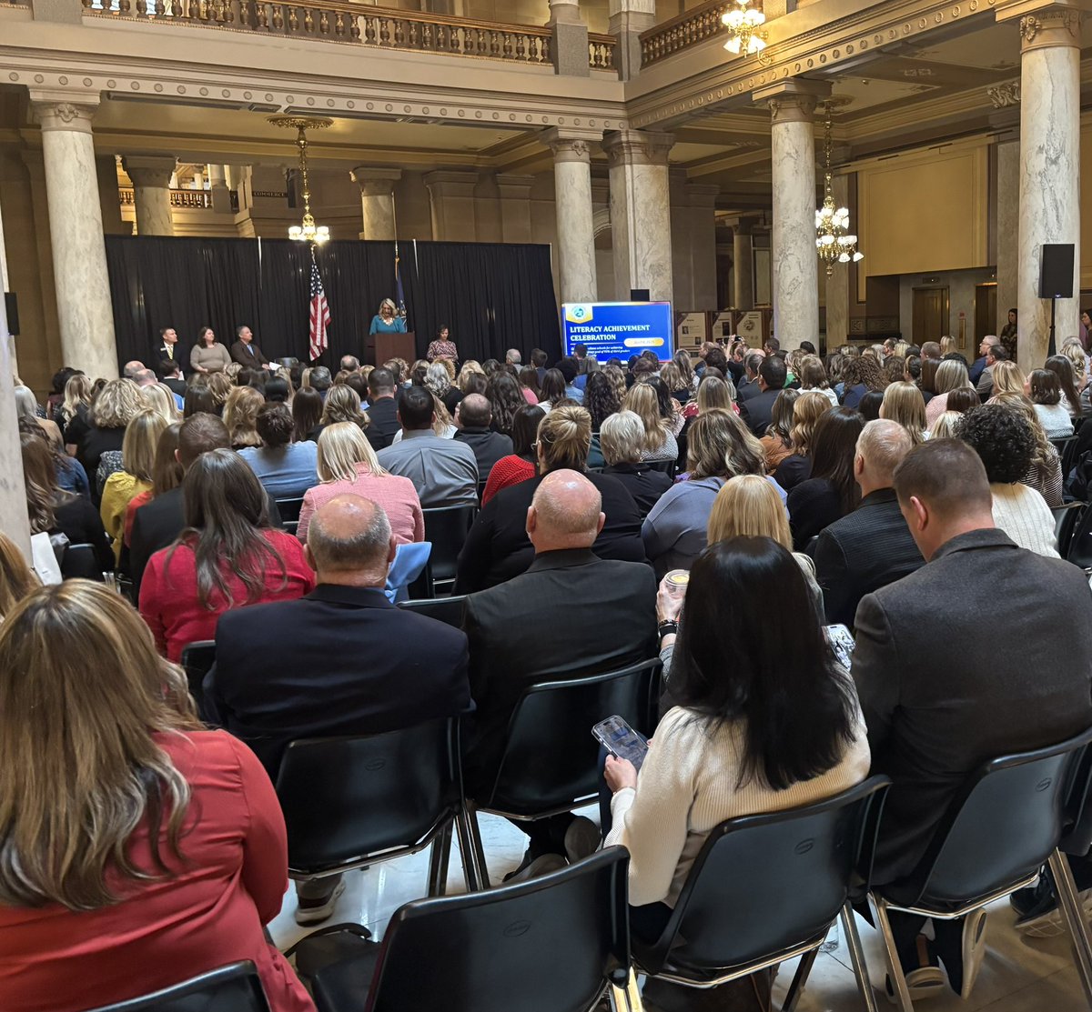 MCE_STEM's tweet photo. Mr. Snyder had the honor to represent Maple Crest STEM Elem.  at the Indiana Statehouse at the Literacy Achievement Celebration. 

We are very proud of the work done by our students, staff,  &amp; the support of our families that allow us to accomplish these outstanding achievements! https://t.co/h4J0ps9ENR