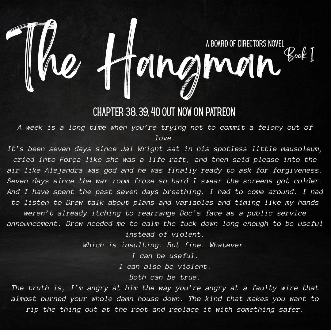 jaedynwrites's tweet photo. 3 new chapters have been uploaded to Patreon! So excited for y’all to read but also nervous because our poor Ale &amp; Jai really go through it 😭

#author #darkromancereads #wattpad #darkromance #patreon https://t.co/81ROLjOihk
