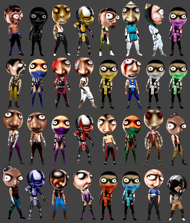 GohBilly1's tweet photo. The Mortal Kombat Trilogy cast after Kabal's head inflate Fatality. https://t.co/lYuhEjKD2S