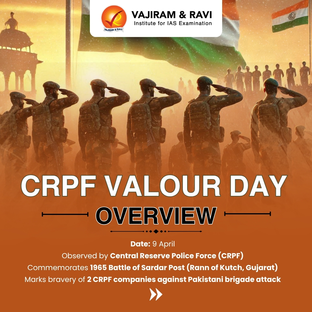 VajiramRavi's tweet image. On CRPF Valour Day (9 April), we honor the bravery of the Central Reserve Police Force during the Battle of Sardar Post 🪖

#UPSC #IAS #UPSCPreparation #CRPF #ValourDay #InternalSecurity #CAPF #UPSCPrelims #UPSCMains #CivilServices #StudyUPSC #UPSCMotivation