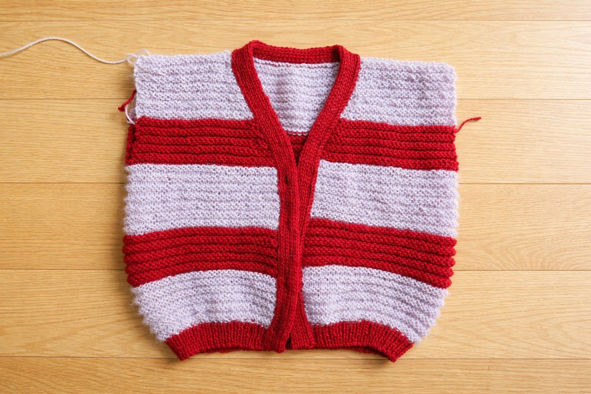 120knitswool's tweet photo. はやく袖つけないと💦鬼太郎みたい💦 https://t.co/BLhAN0CLP9