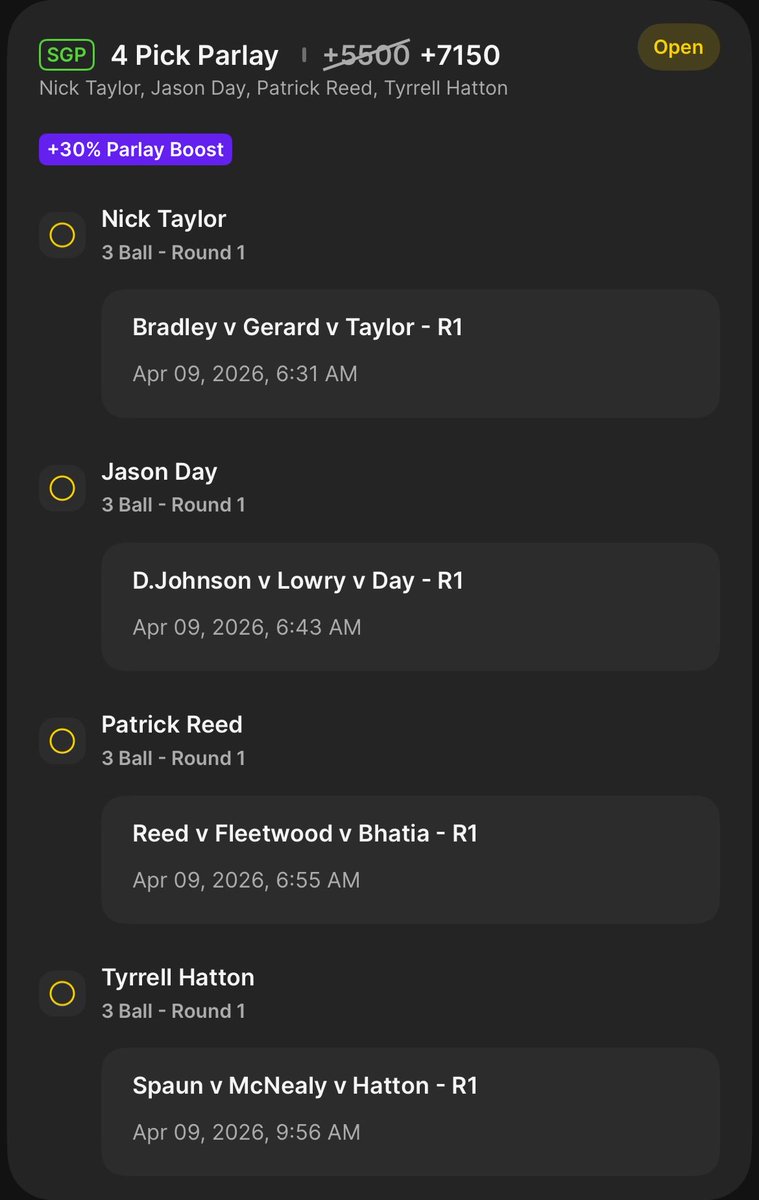 Arizonagolfers's tweet image. The Masters
Round 1 
3 ball 🏌️‍♂️ 

#golf #gamblingx
