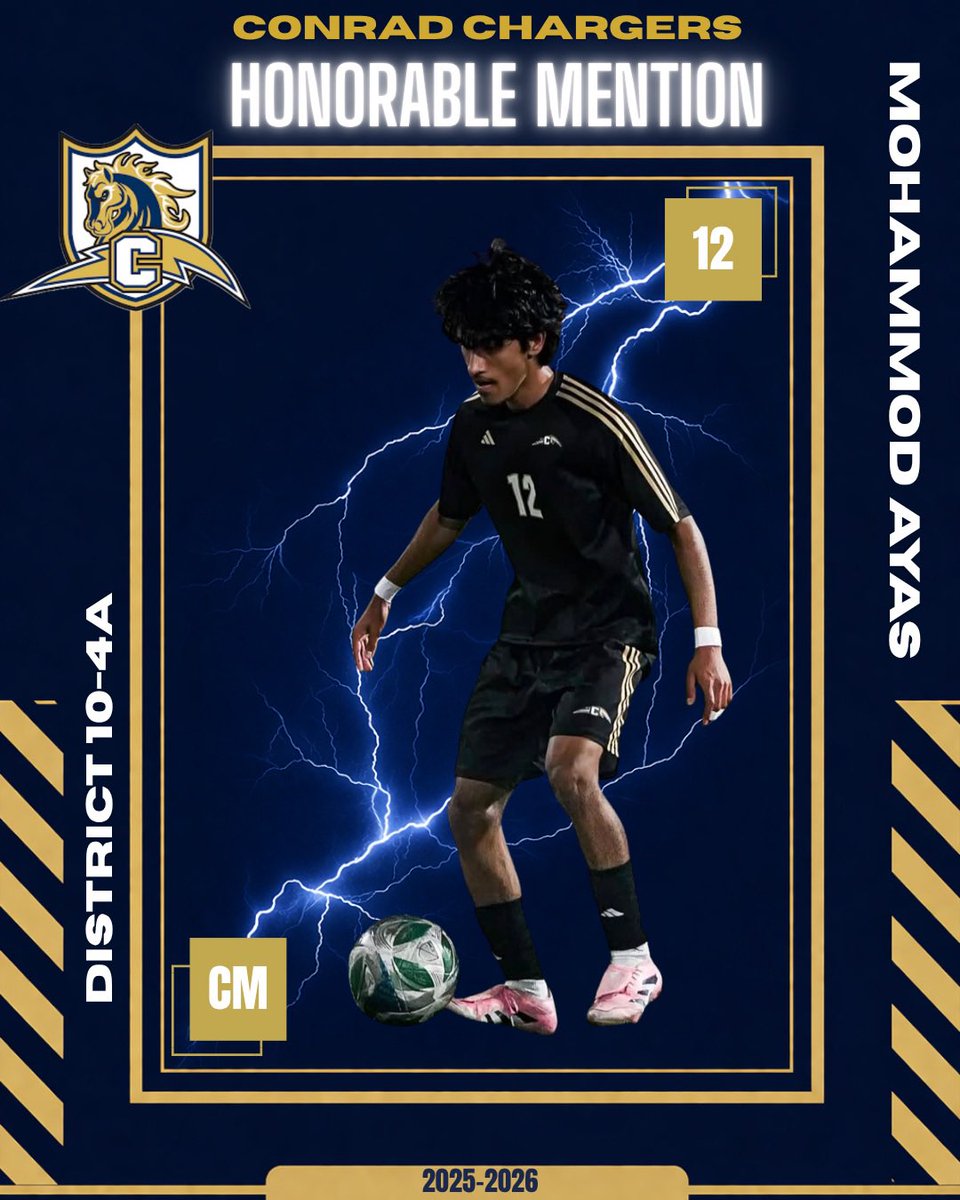 ConradChargerFC's tweet photo. District 10-4A Honorable Mention 💙⚽️💛 #ChargeUp⚡️

Please congratulate Prince &amp; Mohammod on this achievement! https://t.co/teFSBAgi3x