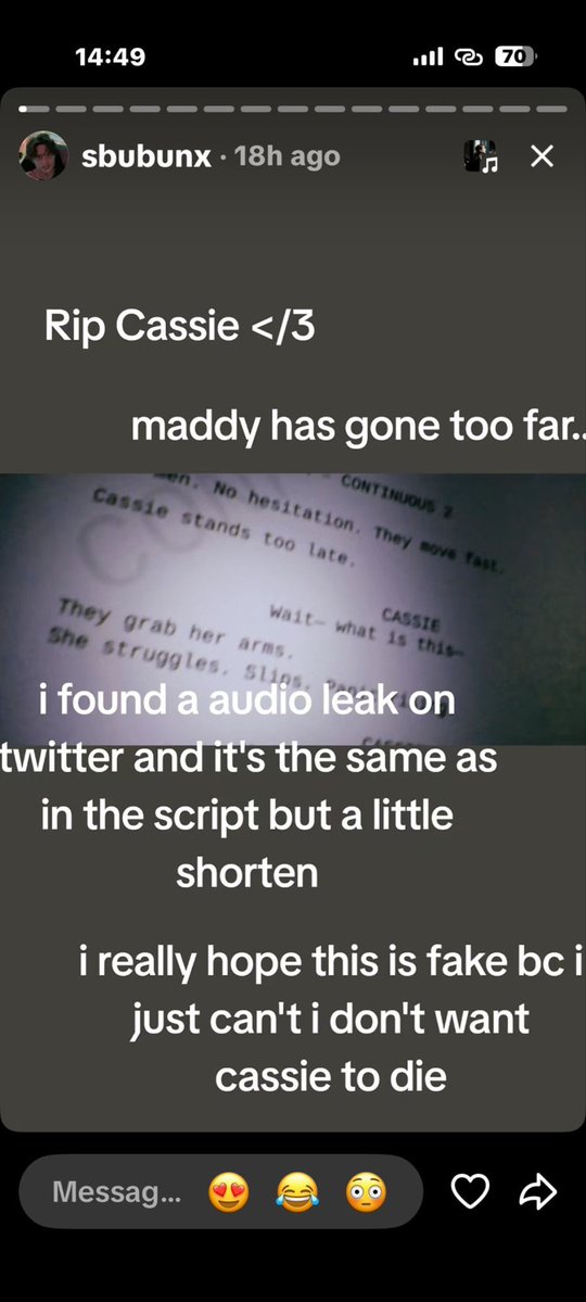 cobrapunkxx's tweet image. EUPHORIA SEASON 3 SPOILERS🚨🚨

rip cassie howard 😭🤷🏾‍♀️🤣
#euphoria #season3