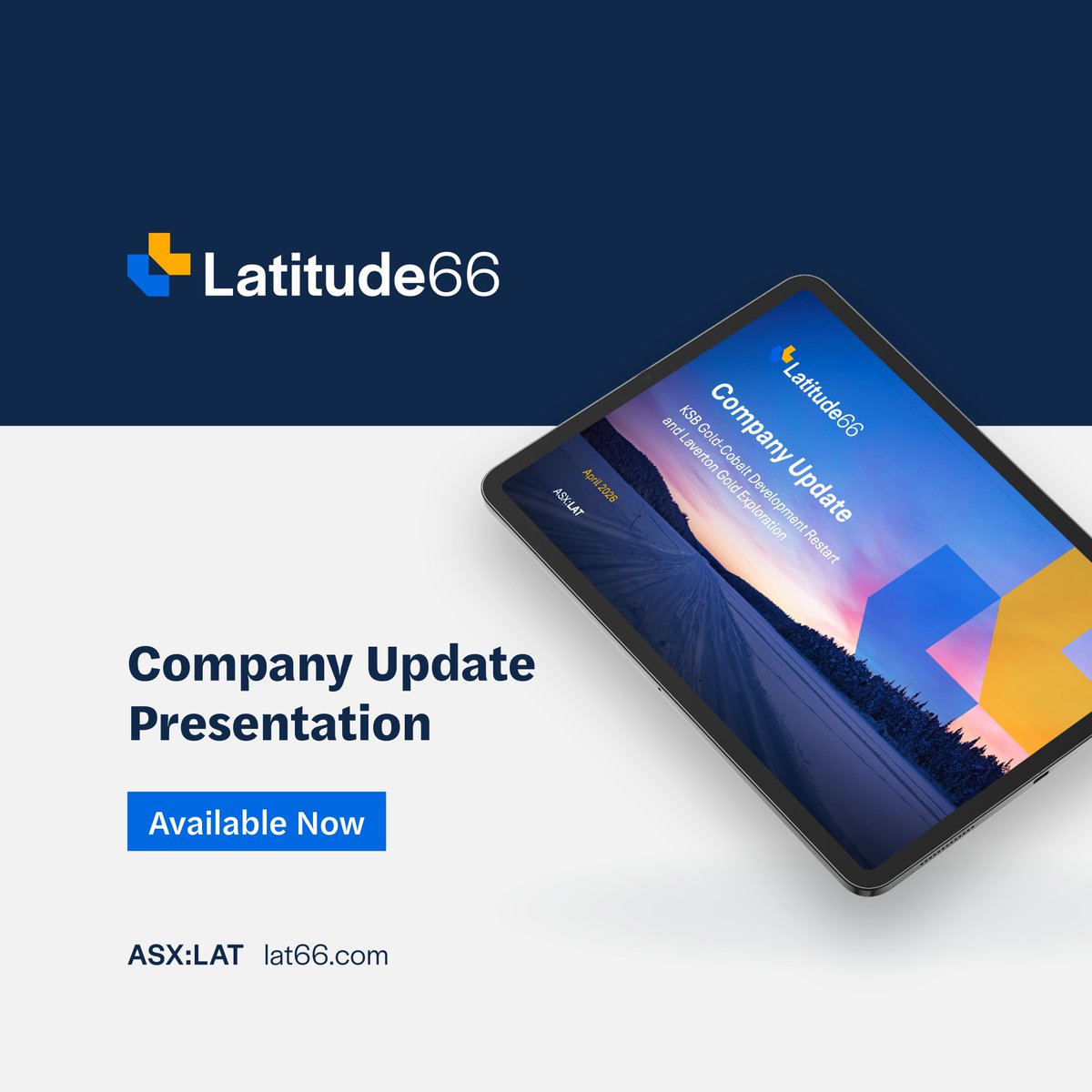 #ASXNews

$LAT.AX is pleased to share its latest company presentation for April 2026.

View the presentation: loom.ly/FN10Xws

#Latitude66 #LAT #ASX #Gold #Cobalt #Finland #WesternAustralia