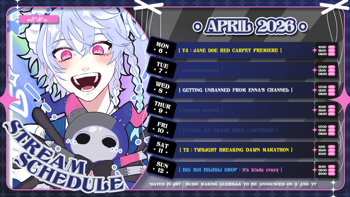 Here's your schedule!