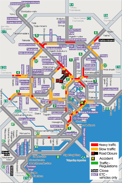 shutoko_EN's tweet photo. This map shows the traffic conditions as of 10 a.m. on the Metropolitan Expressway. For more information, please see the following link.
#Shutoko
https://t.co/cIezY4a0MV https://t.co/HvJIEhNtOS