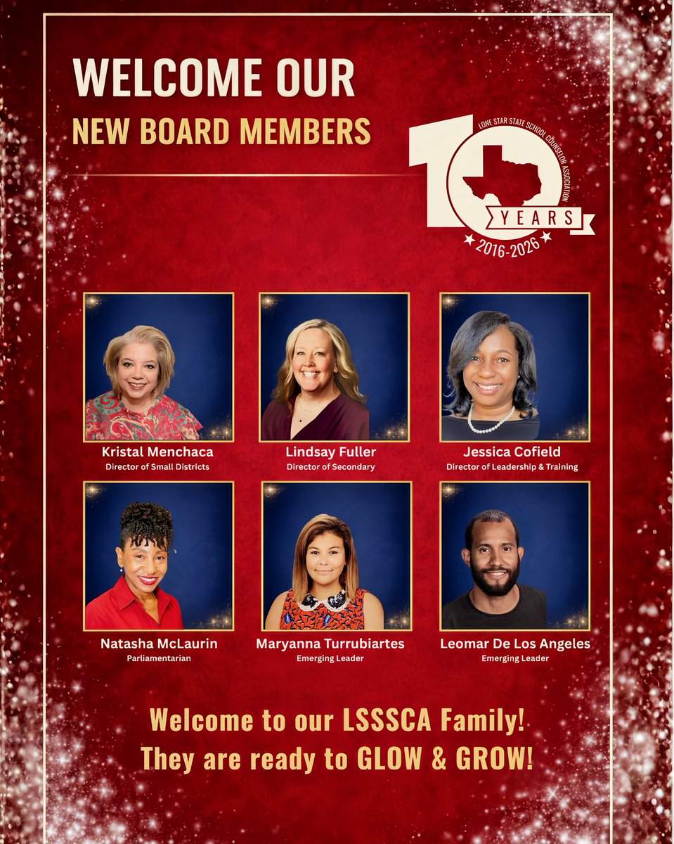 LSSSCA1's tweet photo. We are so excited to have these incredible leaders join our team as we continue to Glow &amp; Grow into this next chapter together. Their passion, leadership, and commitment to serving school counselors across Texas will help us continue building on the legacy of LSSSCA.

#LSSSCA https://t.co/A38dL8KIr8