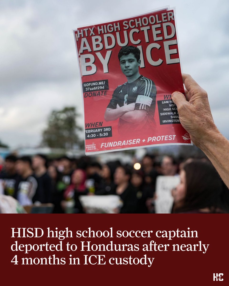 High school soccer captain Mauro Yosueth Henriquez, 18, whose detention by immigration officials last year sparked a widespread outcry, has been deported to Honduras, lawmakers and sources close to the family confirmed to the Houston Chronicle on Wednesday.