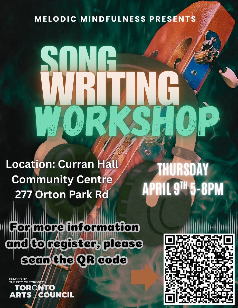 applied for a grant. got it! Song writing Program tomorrow ❤️ all are welcomed!