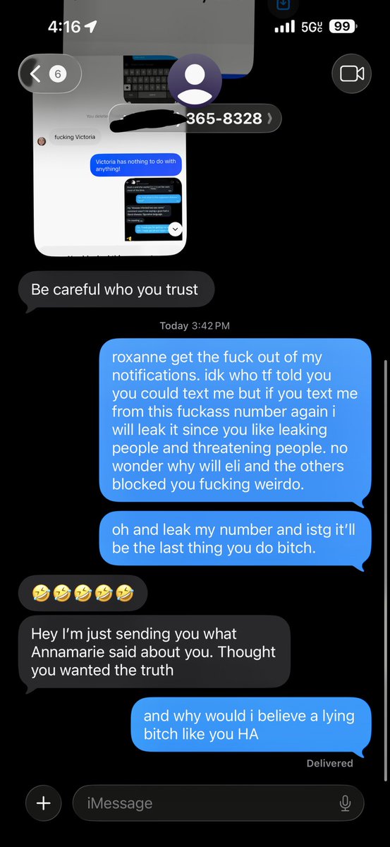 love1212viloet's tweet photo. and there fake ss she edited to mae her look like she hasn’t harassed multiple people simply bc will and his friends blocked her on of for spreading there photos like plz.  act you’re fucking age instead of coming at people who significantly younger than you. https://t.co/PmfqU2rJVM
