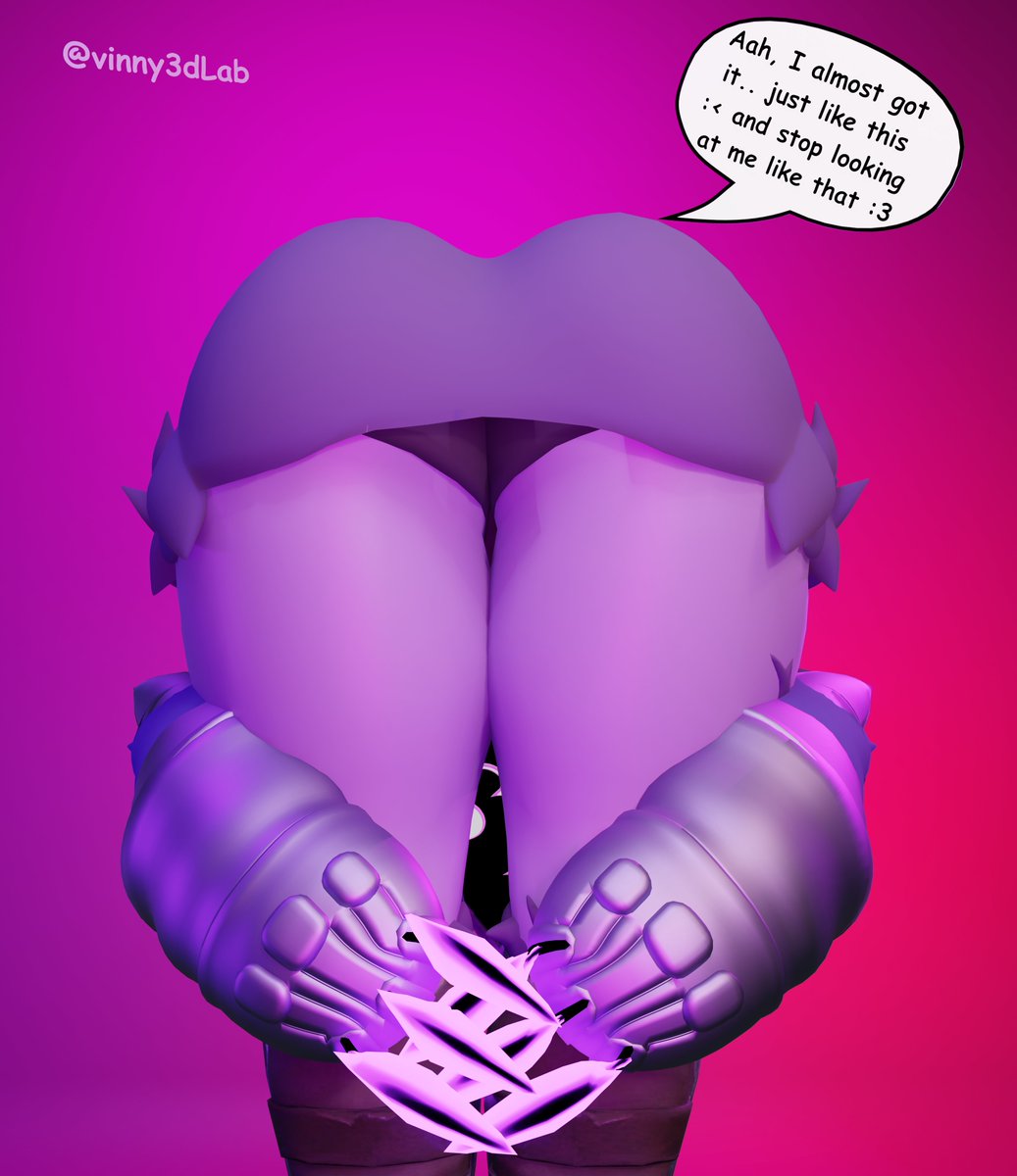 vinnyEvil3d's tweet photo. Raven Team Leader saw Spice doing the trend 🧡and decided to jump in too…  💜but it didn’t go quite as planned. She’s feeling a little shy about it now https://t.co/1wVuofmIAa
